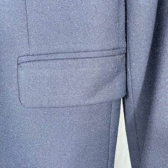 J.Crew Factory Wool-Blend Navy Blue Two-Button Blazer Size 6 Tailored Jacket - Picture 10 of 16